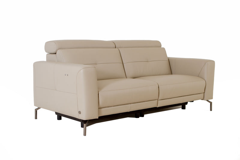 Marco Beige Leather Reclining Sofa