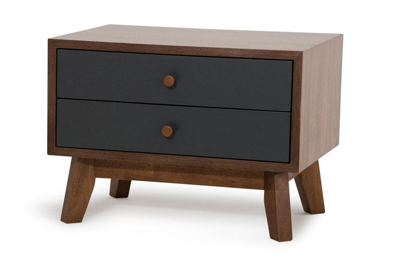 Dali Modern Gray & Walnut Nightstand