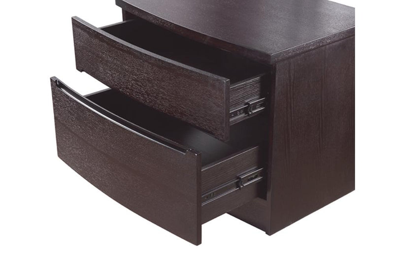 Flavian 2 Drawer Nightstand Dark Brown