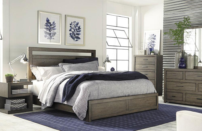 Modern Loft Panel Bed Greystone