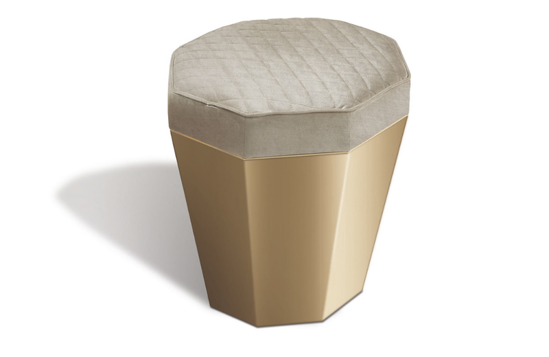 Infinity Metal Ottoman for vanity desk