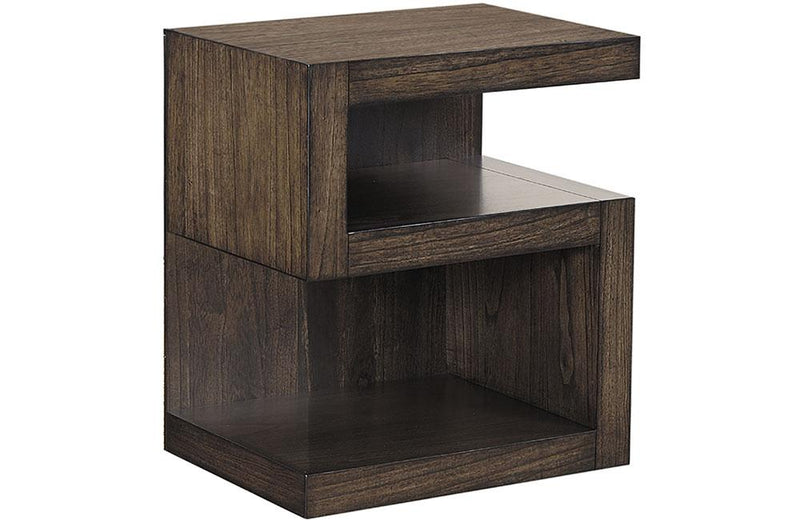 Modern Loft S Shaped Nightstand Brownstone