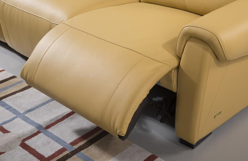 Aldous Mustard Leather Sectional Sofa