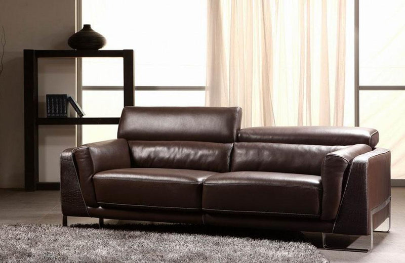 Tiffany Modern Faux Crocodile Leather Accent Sofa Set