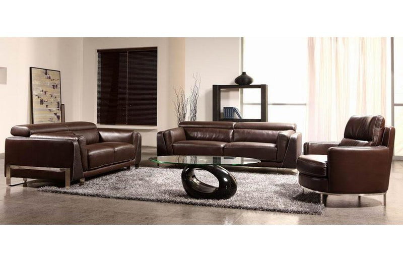 Tiffany Modern Faux Crocodile Leather Accent Sofa Set