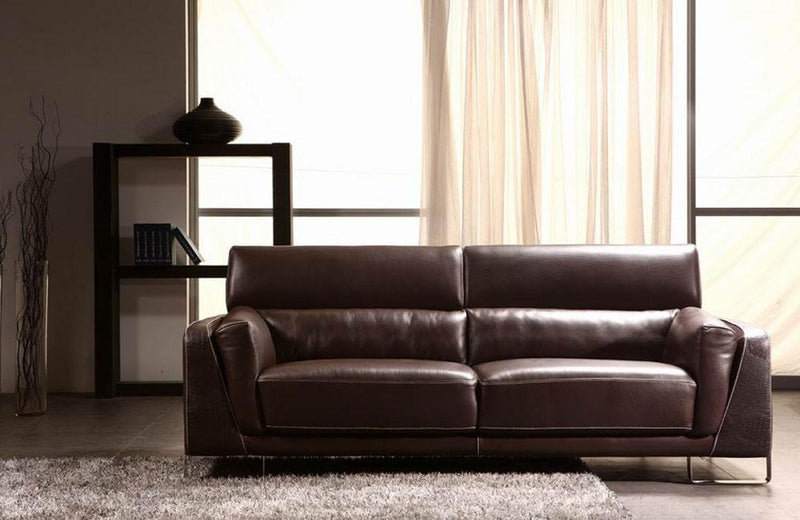 Tiffany Modern Faux Crocodile Leather Accent Sofa Set