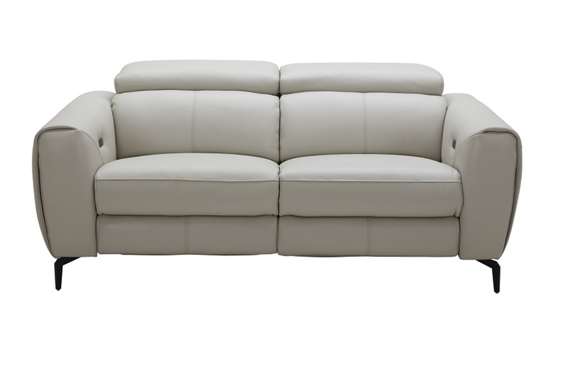 Scuzzo Light Gray Reclining Leather Loveseat