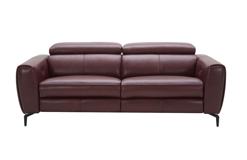 Scuzzo Merlot Reclining Leather Sofa