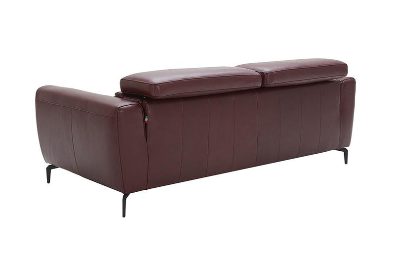 Scuzzo Merlot Reclining Leather Sofa