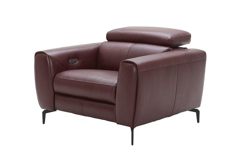 Scuzzo Merlot Reclining Leather Sofa