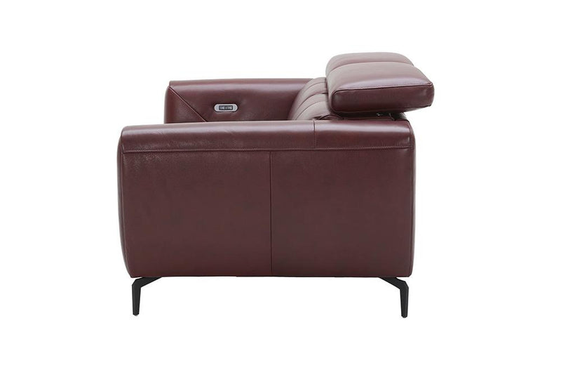 Scuzzo Merlot Reclining Leather Sofa