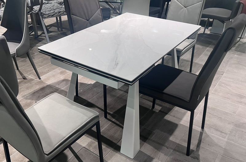 Spello White Ceramic Table with extensions