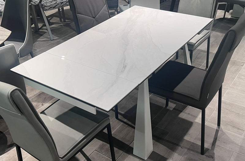 Spello White Ceramic Table with extensions