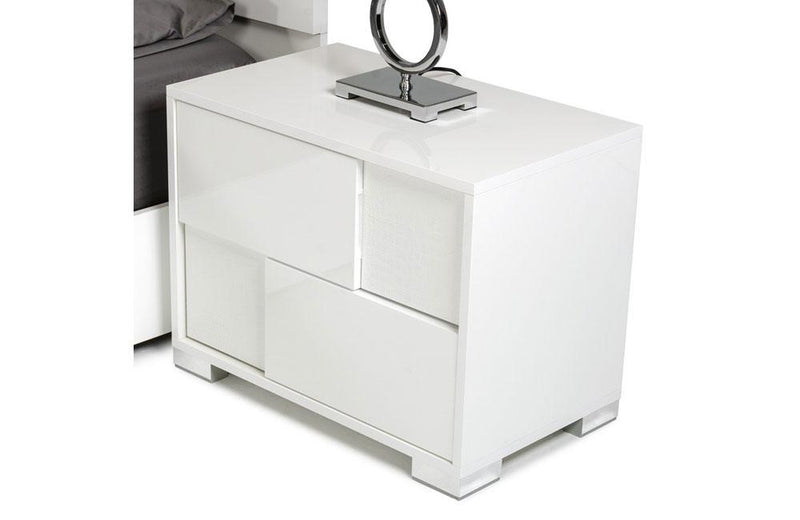 Monza Italian Modern White Nightstand