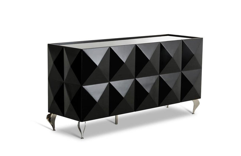 Eva Lacquer 3 Door Buffet Black