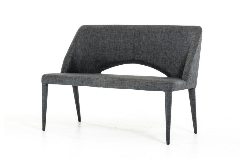 Williamette Modern Fabric Bench Gray