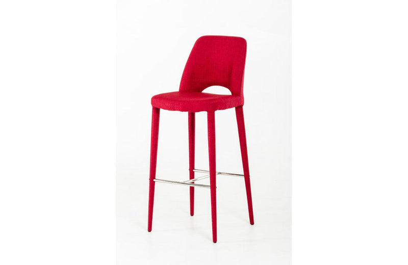 Williamette Modern Fabric Bar Stool Red