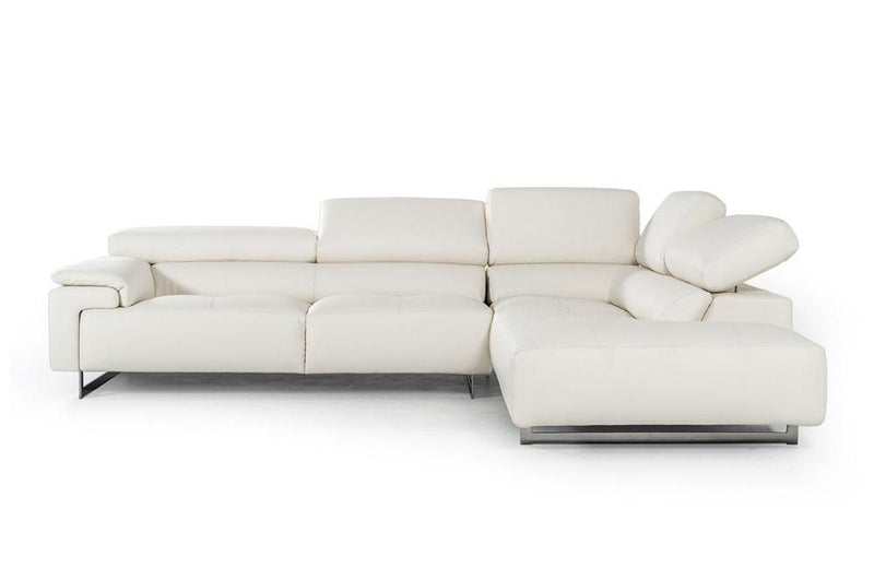 Wish Modern Leather Sectional Sofa White