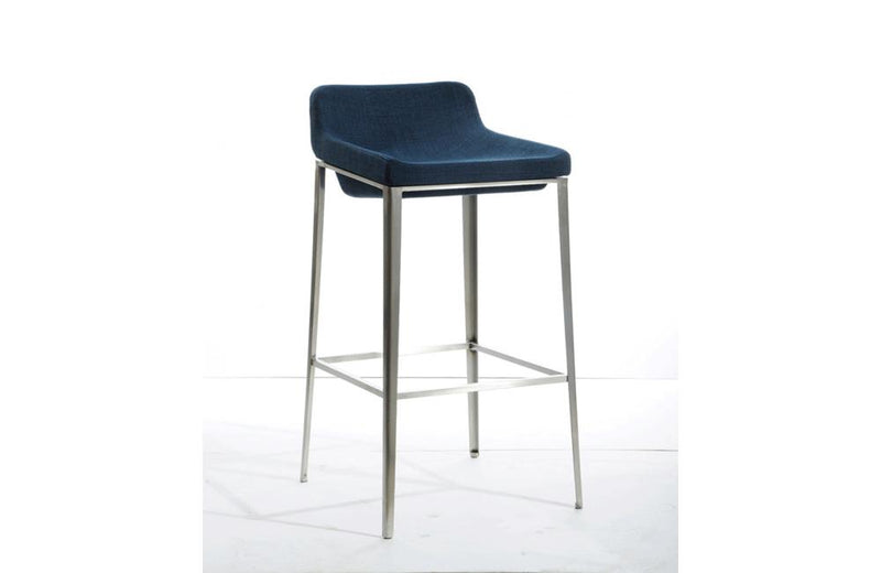 Adhil Modern Fabric Barstool Blue