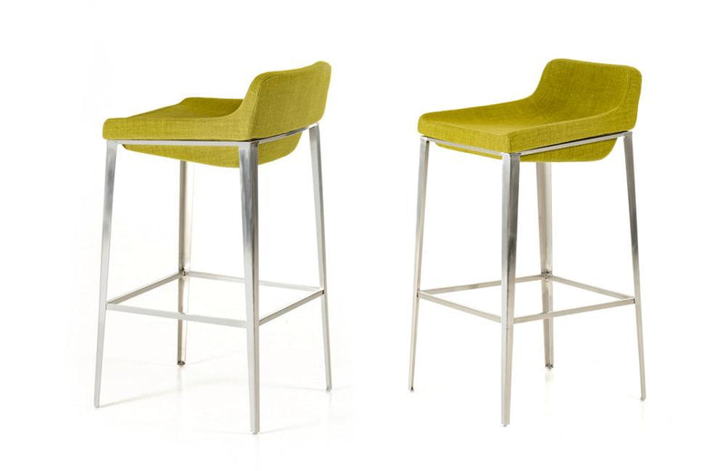 Adhil Modern Fabric Barstool Green