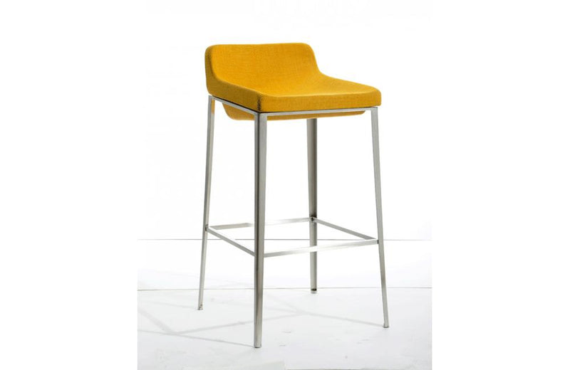 Adhil Modern Fabric Barstool Yellow