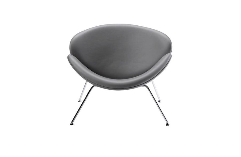 Anais Contemporary Leatherette Accent Chair Gray