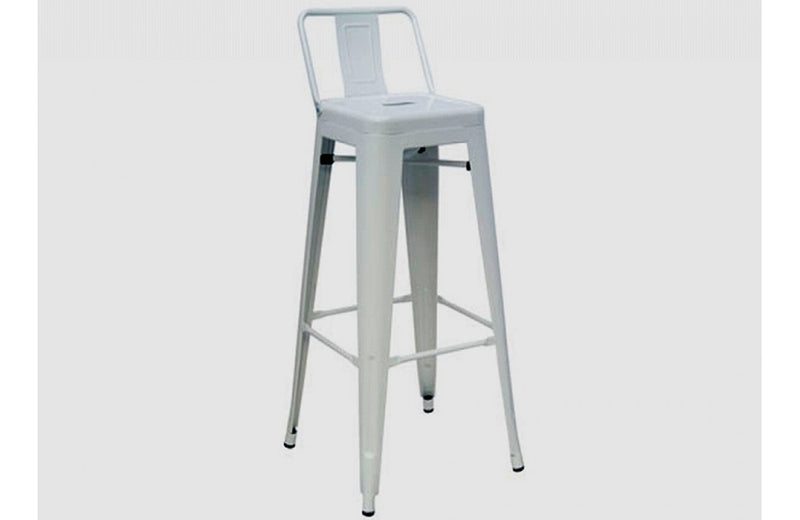 Dink  Modern White Metal Counter Stool (Set of 2)