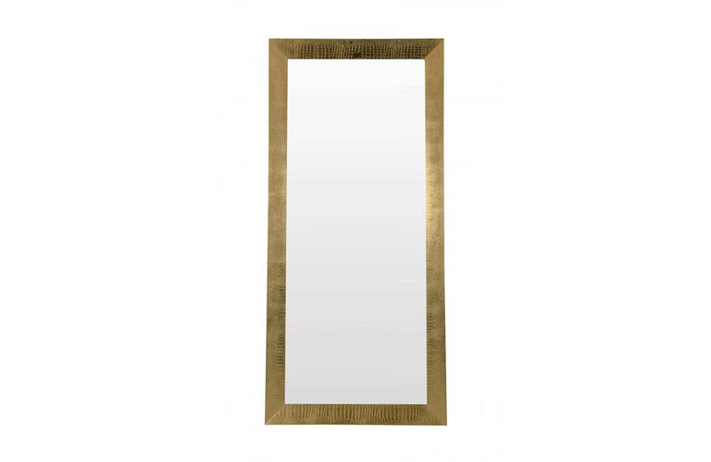 Regal Modern Crocodile Lacquer Mirror Gold