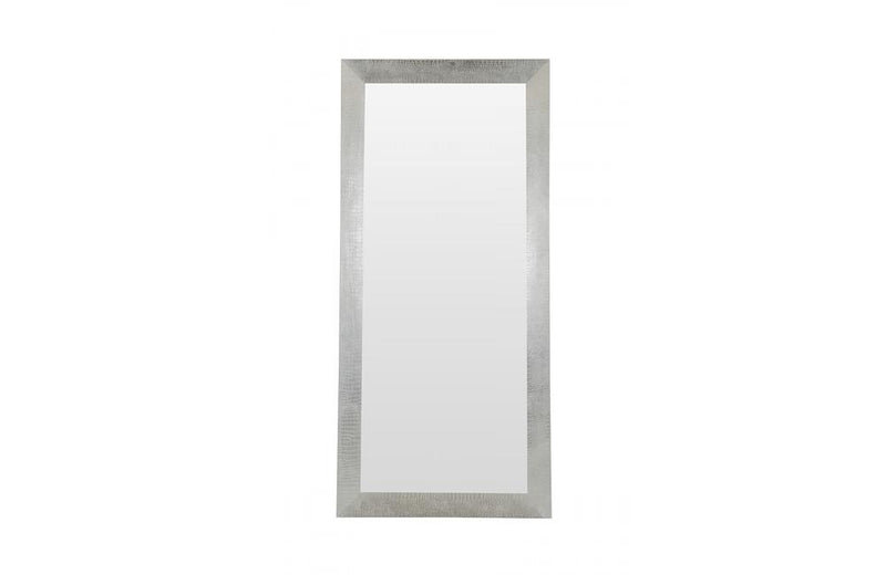 Regal Modern Crocodile Lacquer Mirror Silver