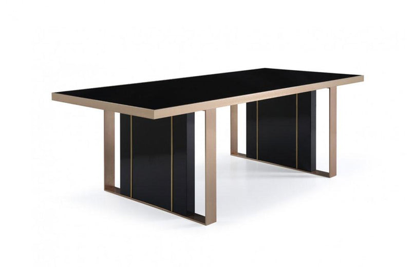 Cartier Modern Black & Rosegold Dining Table