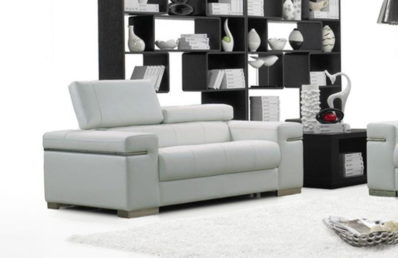 Vista White Modern Leather Sofa