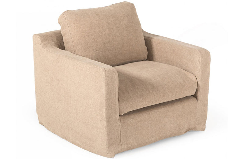 Divani Casa Admiral Modern Classic Sand Fabric Armchair