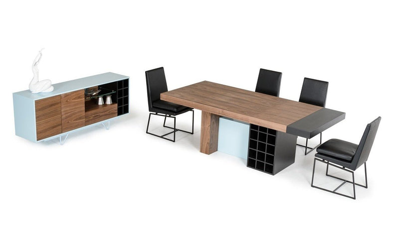 Modrest Aegean Modern Walnut and Teal Dining Table