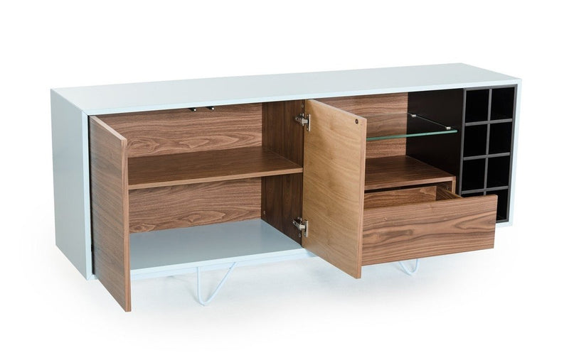 Modrest Aegean Modern Walnut and Teal Buffet