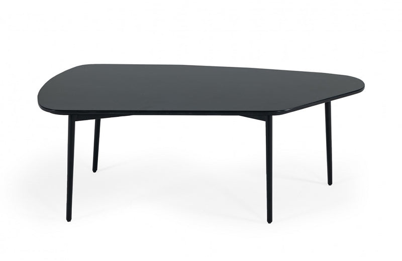 Modrest Andros Black Marble + Black Metal Coffee Table