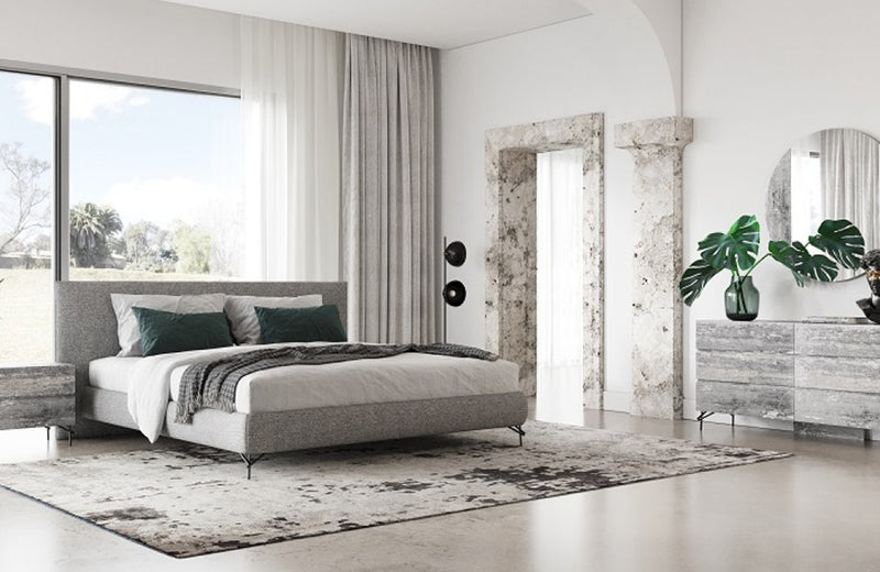 Nova Domus Aria Italian Modern Multi Grey with texture Round Mirror