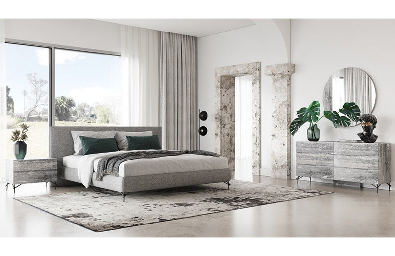 Nova Domus Aria Italian Modern Grey Fabric Bed