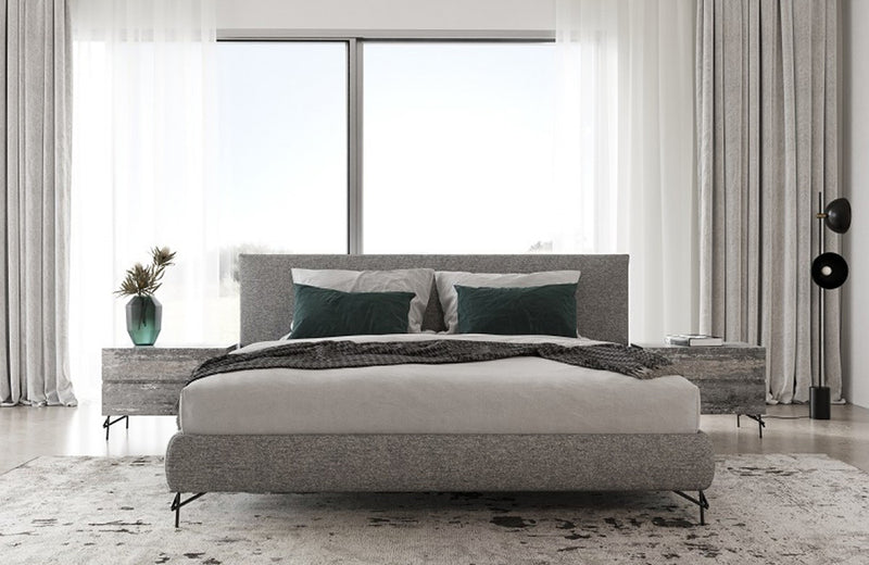 Nova Domus Aria Italian Modern Grey Fabric Bed