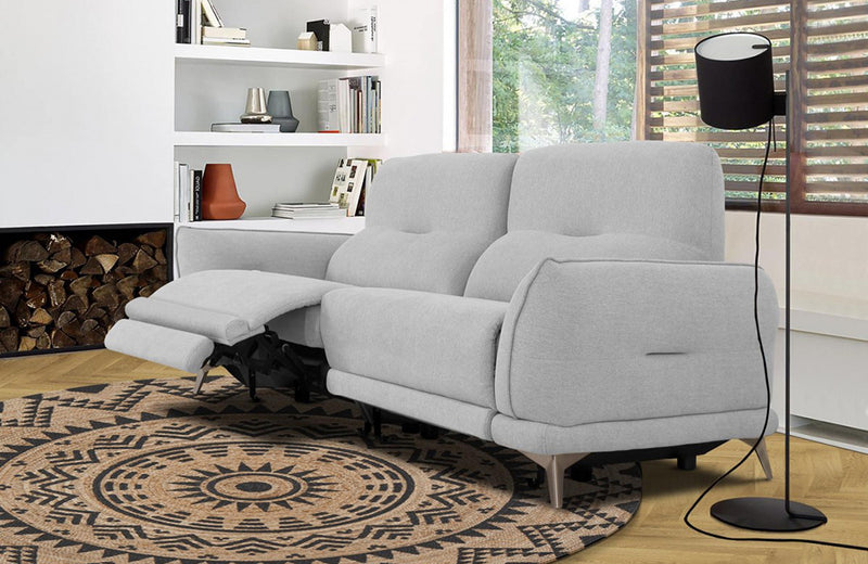 Divani Casa Austria Modern Grey Fabric Loveseat w/ Electric Recliners