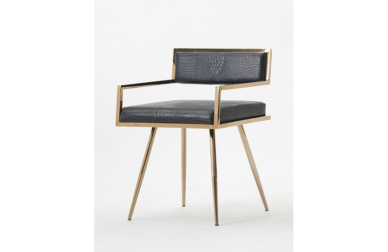 Modrest Rosario Modern Black & Rosegold Dining Chair