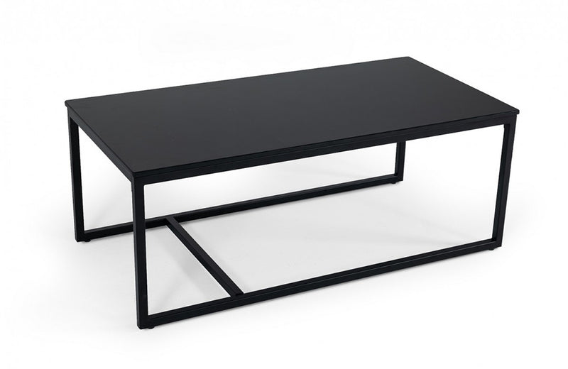 Modrest Baca Black Marble + Metal Coffee Table