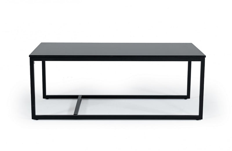 Modrest Baca Black Marble + Metal Coffee Table