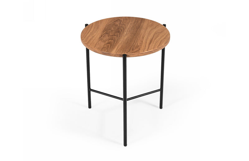 Modrest Bacone Industrial Oak and Black Iron End Table