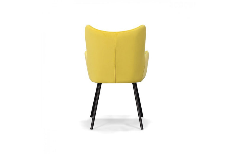 Modrest Barrett Modern Yellow Velvet Dining Chair