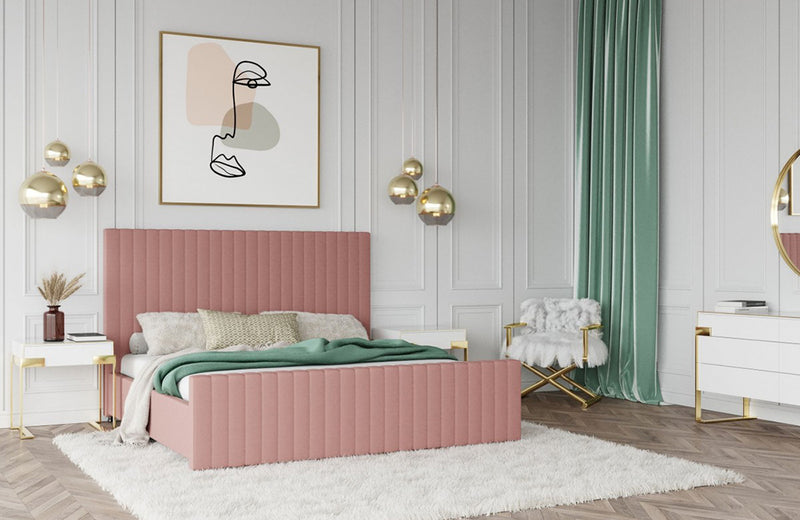 Modrest Beverly Modern Mauve Velvet Bed