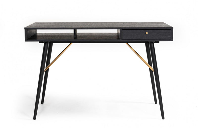 Modrest Billy Modern Black Oak & Gold Desk