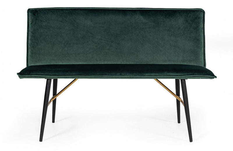 Modrest Billy Modern Green Velvet Dining Bench