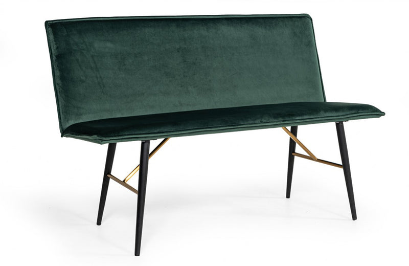 Modrest Billy Modern Green Velvet Dining Bench