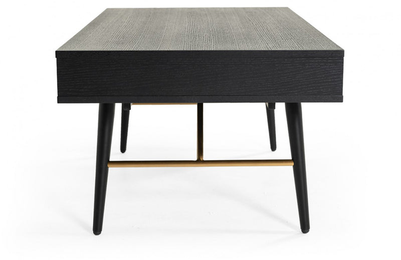 Modrest Billy Modern Black Oak & Gold Coffee Table