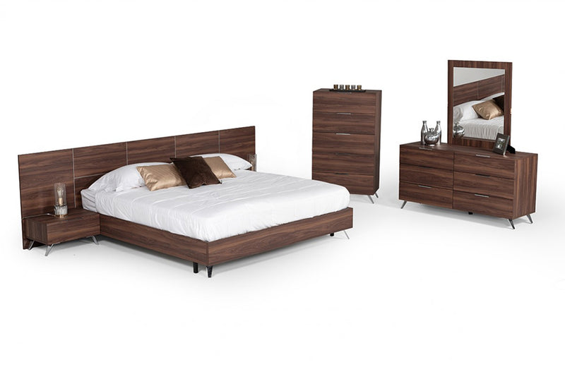 Nova Domus Brooklyn Italian Modern Walnut Bed